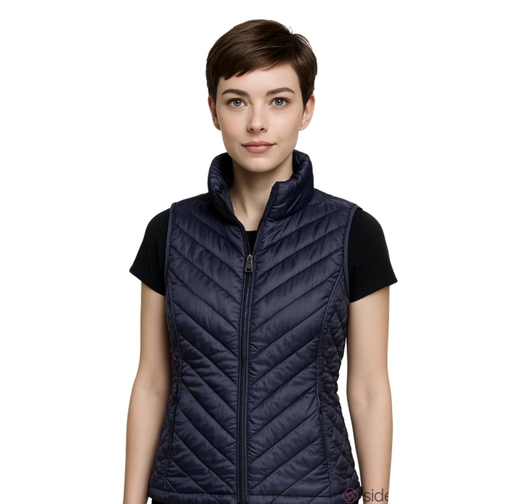 32 Degrees Women's Chevron Quilted Vest Purple